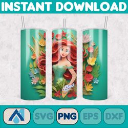 3d all styles cartoon 20oz skinny tumbler design, 3d floral movie tumbler, cartoon tumbler design png (18)
