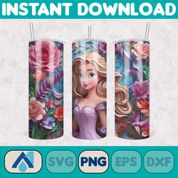3d all styles cartoon 20oz skinny tumbler design, 3d floral movie tumbler, cartoon tumbler design png (21)