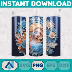 3d all styles cartoon 20oz skinny tumbler design, 3d floral movie tumbler, cartoon tumbler design png (22)