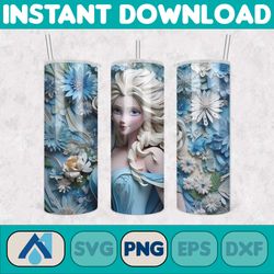 3d all styles cartoon 20oz skinny tumbler design, 3d floral movie tumbler, cartoon tumbler design png (25)