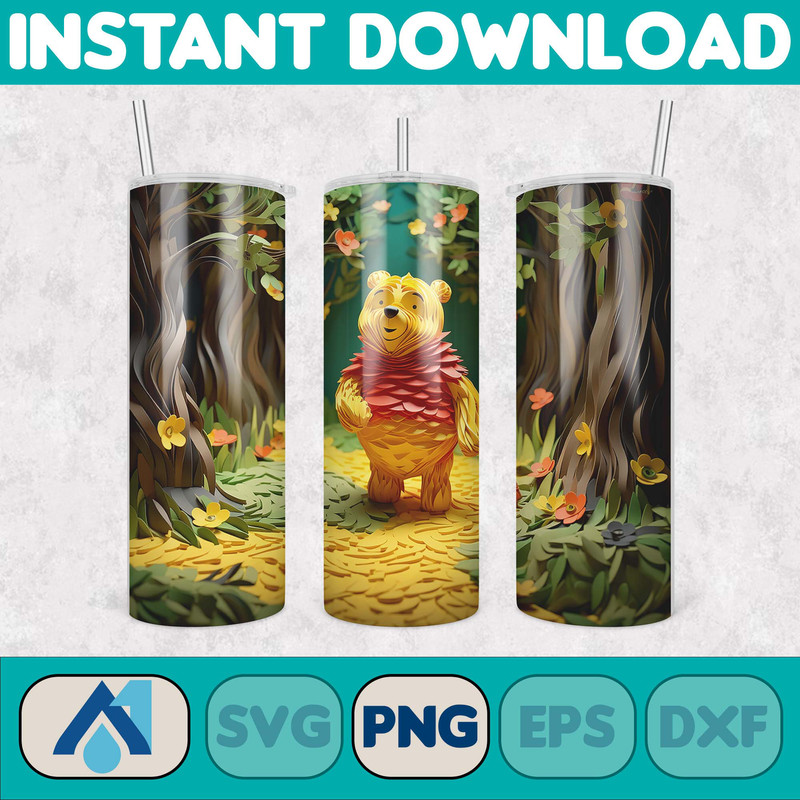 3D All Styles Cartoon 20oz Skinny Tumbler Design, 3D Floral Movie Tumbler, Cartoon Tumbler Design PNG (26).jpg