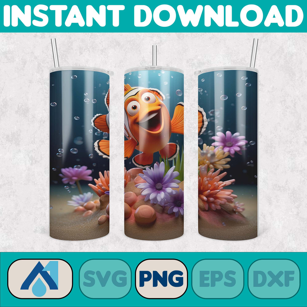 3D All Styles Cartoon 20oz Skinny Tumbler Design, 3D Floral Movie Tumbler, Cartoon Tumbler Design PNG (30).jpg