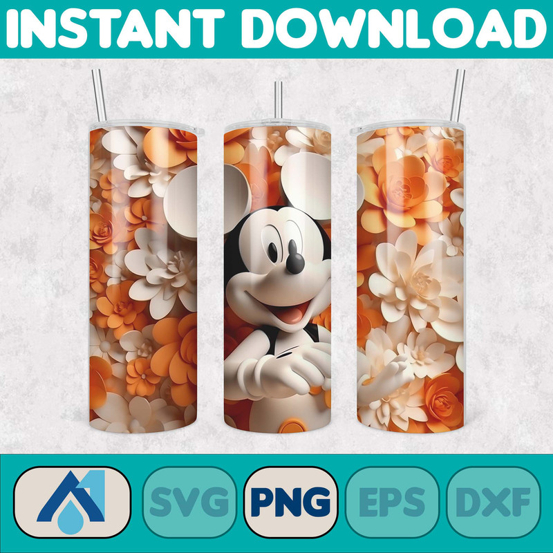 3D All Styles Cartoon 20oz Skinny Tumbler Design, 3D Floral Movie Tumbler, Cartoon Tumbler Design PNG (32).jpg