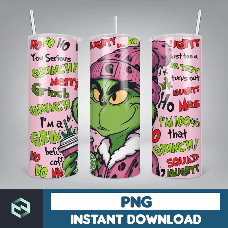 Pink Boujee Christmas Leopard 20oz Tumbler Design Png, Stanley Christmas Retro 20oz Straight And Tapered Tumbler Wrap Design (11).jpg