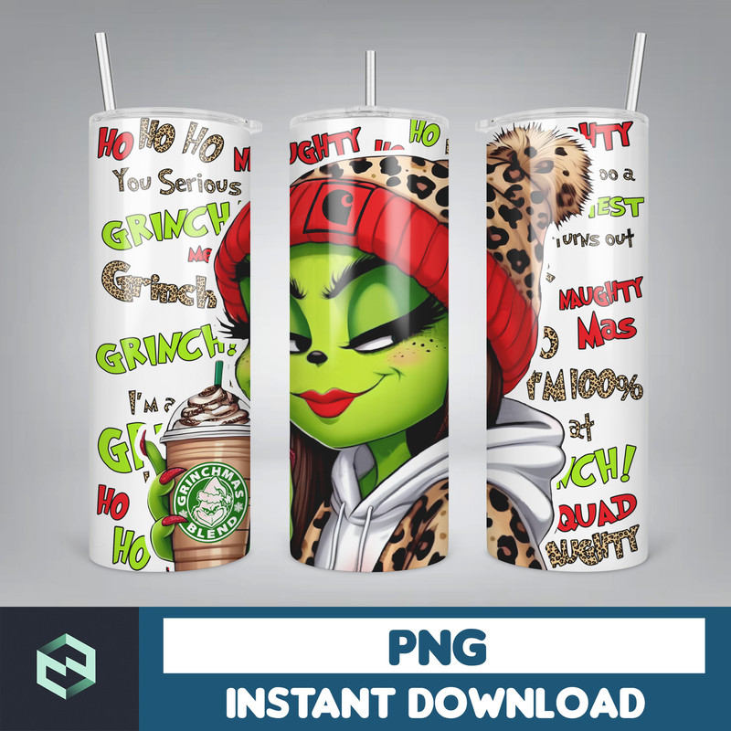 Pink Boujee Christmas Leopard 20oz Tumbler Design Png, Stanley Christmas Retro 20oz Straight And Tapered Tumbler Wrap Design (14).jpg