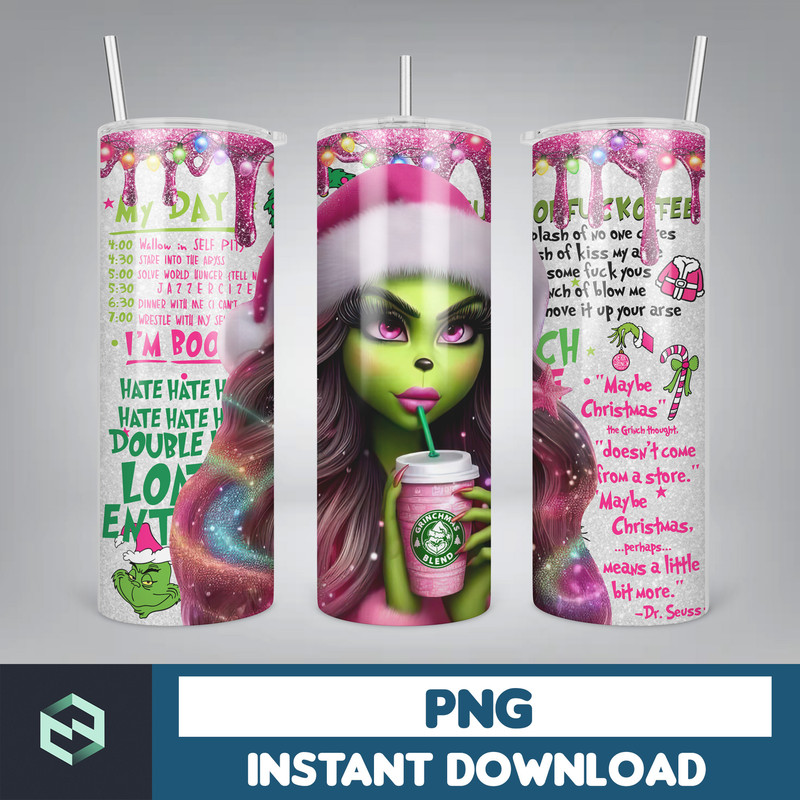 Pink Boujee Christmas Leopard 20oz Tumbler Design Png, Stanley Christmas Retro 20oz Straight And Tapered Tumbler Wrap Design (36).jpg