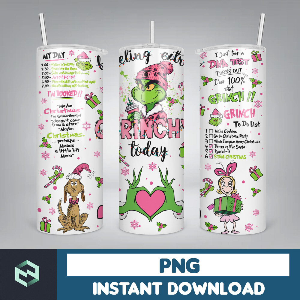 Pink Boujee Christmas Leopard 20oz Tumbler Design Png, Stanley Christmas Retro 20oz Straight And Tapered Tumbler Wrap Design (43).jpg