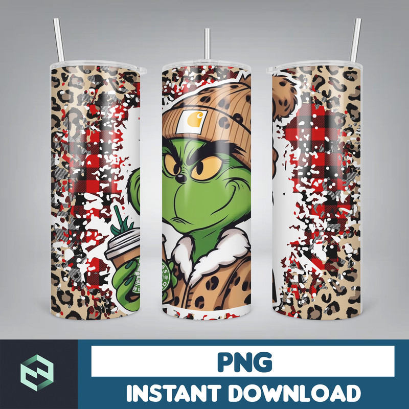 Pink Boujee Christmas Leopard 20oz Tumbler Design Png, Stanley Christmas Retro 20oz Straight And Tapered Tumbler Wrap Design (7).jpg