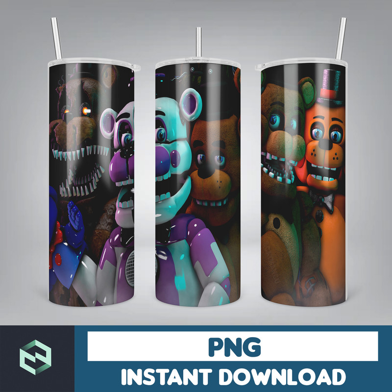 Five Nights At Freddy's Tumbler Wrap, 20 oz Skinny Tumbler Wrap, 20oz Tumbler Png Sublimation Design (17).jpg