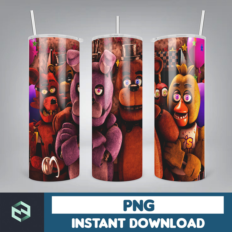 Five Nights At Freddy's Tumbler Wrap, 20 oz Skinny Tumbler Wrap, 20oz Tumbler Png Sublimation Design (3).jpg