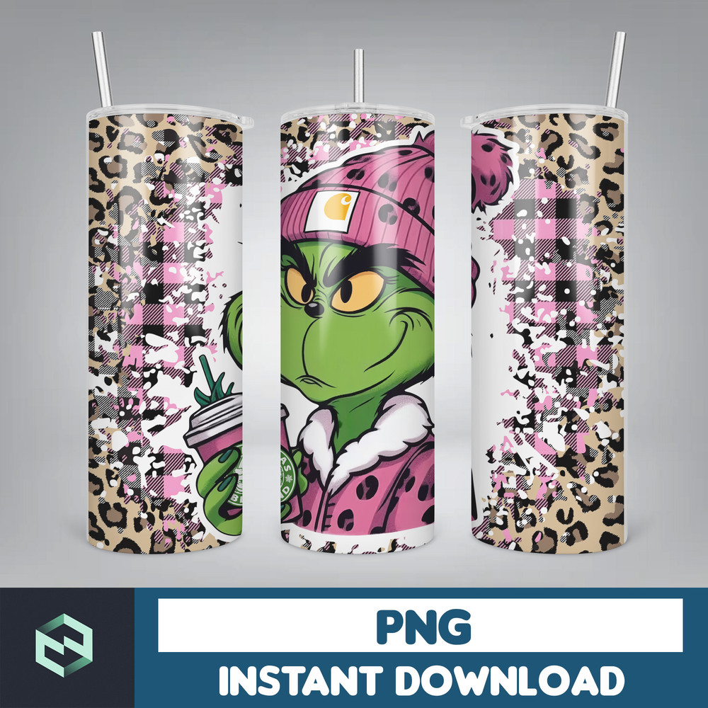 Boujee Christmas Leopard 20oz Tumbler Design Png, Stanley Christmas Retro 20oz Straight And Tapered Tumbler Wrap Design, Digital File (11).jpg