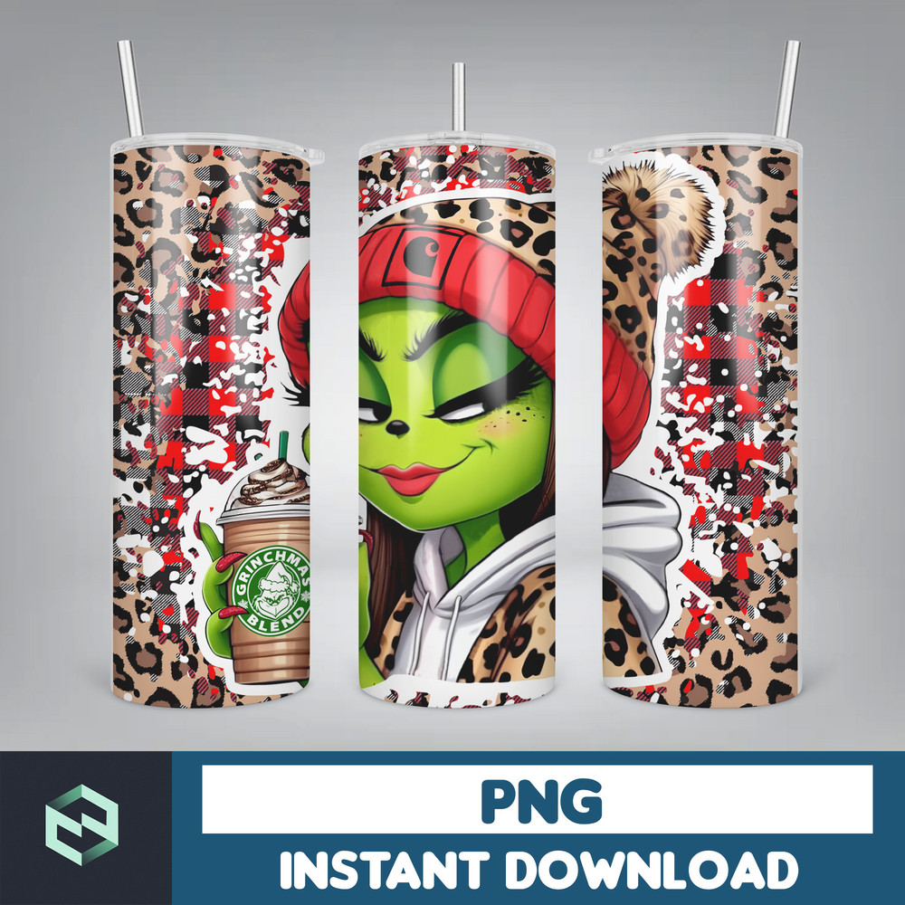 Boujee Christmas Leopard 20oz Tumbler Design Png, Stanley Christmas Retro 20oz Straight And Tapered Tumbler Wrap Design, Digital File (12).jpg