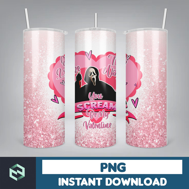 Horror Valentine 20oz Tumbler Design Png, Valentine Horror Movie Killer Skinny Straight And Tapered Tumbler Png (6).jpg