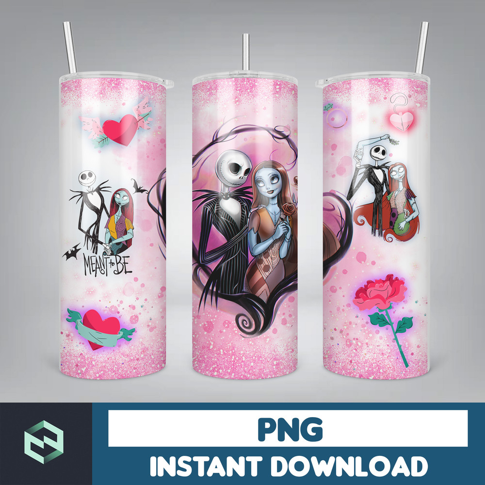 Cartoon Couple Cartoon Valentine Tumbler Design PNG, 3D Inflated Valentine Tumbler Wraps, Balloon 20oz Skinny Tumbler (19).jpg