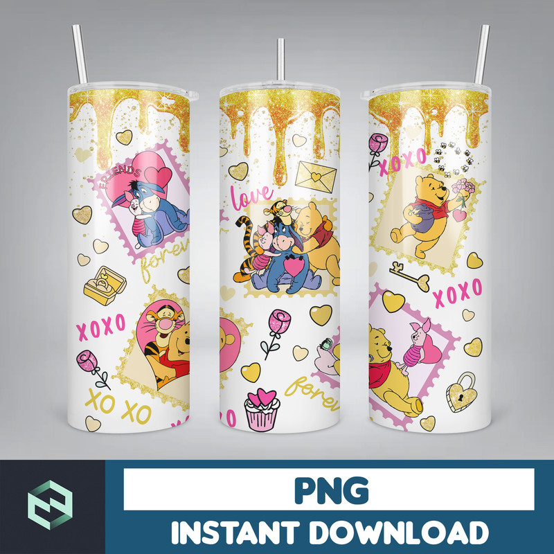Cartoon Couple Cartoon Valentine Tumbler Design PNG, 3D Inflated Valentine Tumbler Wraps, Balloon 20oz Skinny Tumbler (28).jpg
