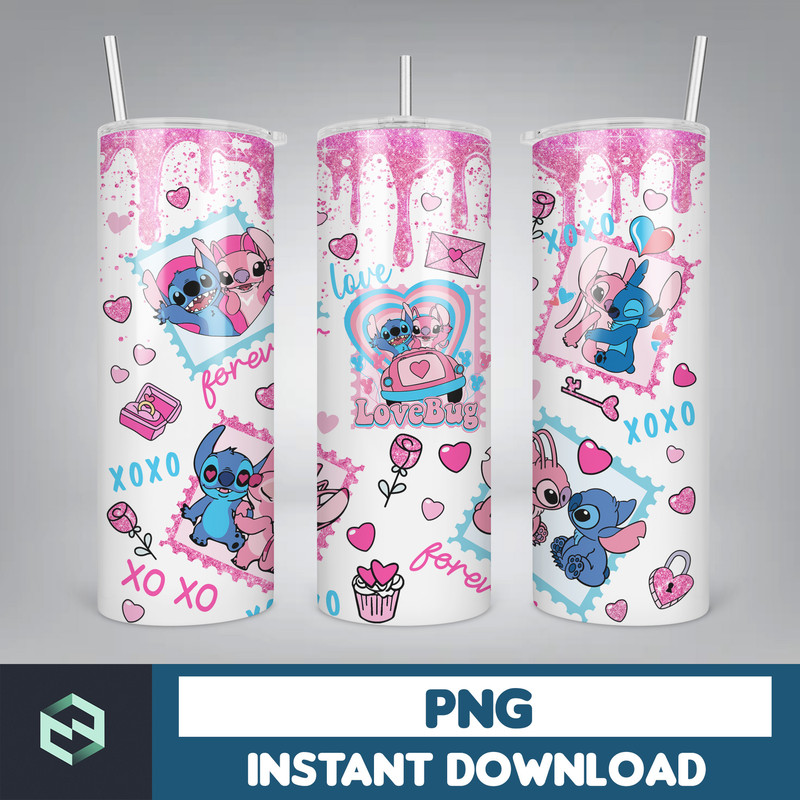 Cartoon Couple Cartoon Valentine Tumbler Design PNG, 3D Inflated Valentine Tumbler Wraps, Balloon 20oz Skinny Tumbler (29).jpg