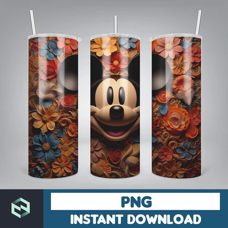 3D All Styles Cartoon 20oz Skinny Tumbler Design, 3D Floral Movie Tumbler, Cartoon Tumbler Design PNG (15).jpg