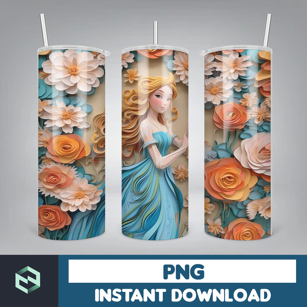 3D All Styles Cartoon 20oz Skinny Tumbler Design, 3D Floral Movie Tumbler, Cartoon Tumbler Design PNG (7).jpg