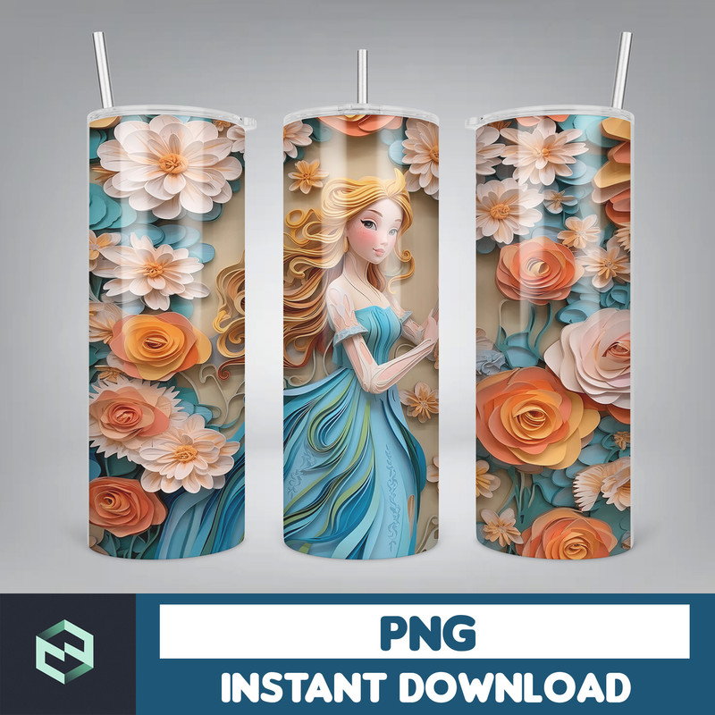 3D All Styles Cartoon 20oz Skinny Tumbler Design, 3D Floral Movie Tumbler, Cartoon Tumbler Design PNG (7).jpg