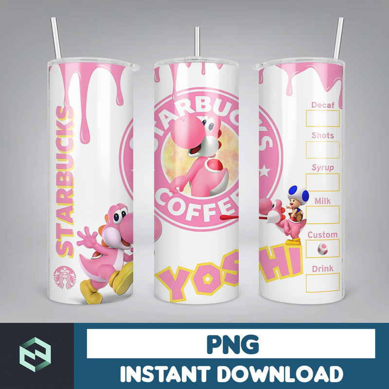 Cartoon Tumbler, Starbucks Tumbler 20oz Skinny Sublimation, Cute Digital Design, PNG Instant Download (13).jpg
