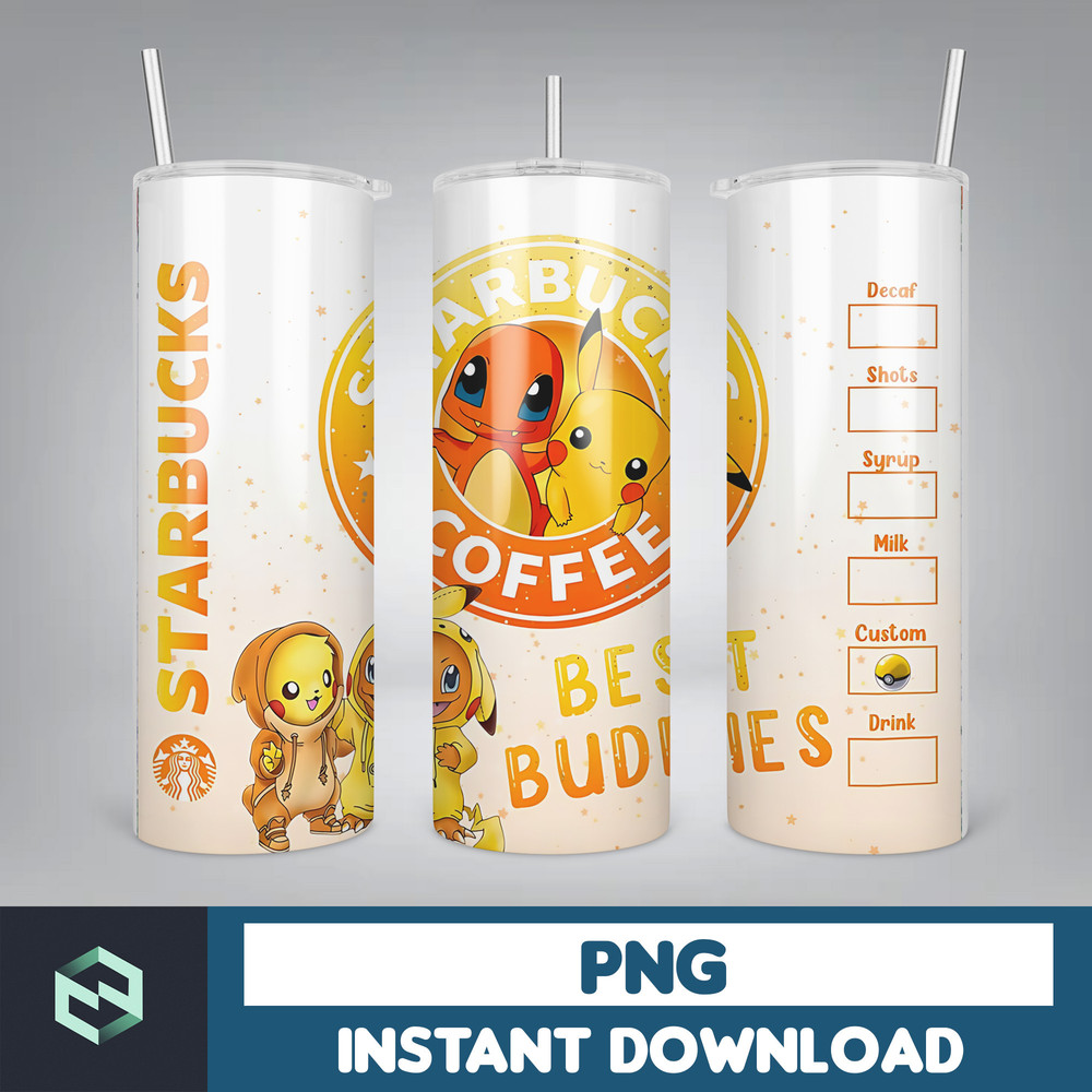 Cartoon Tumbler, Starbucks Tumbler 20oz Skinny Sublimation, Cute Digital Design, PNG Instant Download (16).jpg