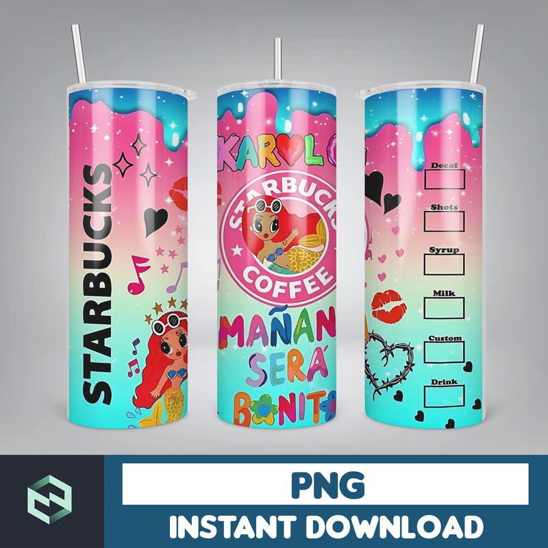 Cartoon Tumbler, Starbucks Tumbler 20oz Skinny Sublimation, Cute Digital Design, PNG Instant Download (24).jpg