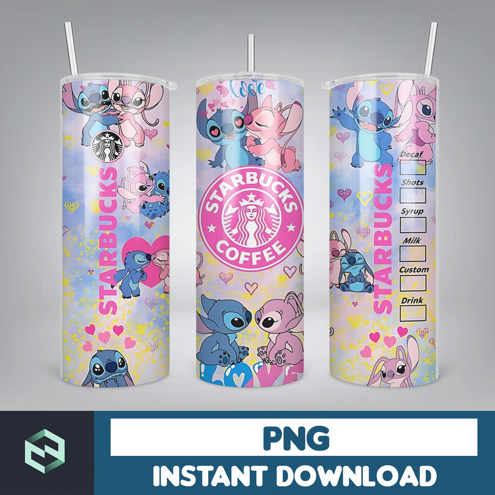 Cartoon Tumbler, Starbucks Tumbler 20oz Skinny Sublimation, Cute Digital Design, PNG Instant Download (28).jpg
