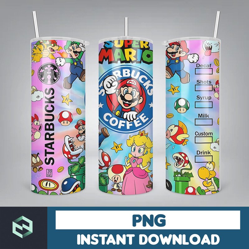 Cartoon Tumbler, Starbucks Tumbler 20oz Skinny Sublimation, Cute Digital Design, PNG Instant Download (3).jpg