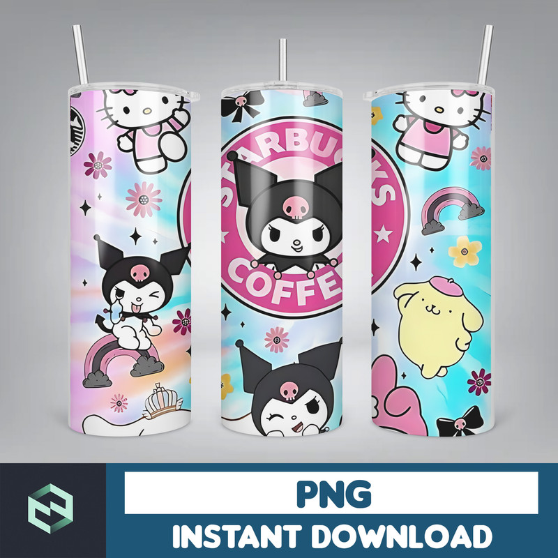 Cartoon Tumbler, Starbucks Tumbler 20oz Skinny Sublimation, Cute Digital Design, PNG Instant Download (42).jpg