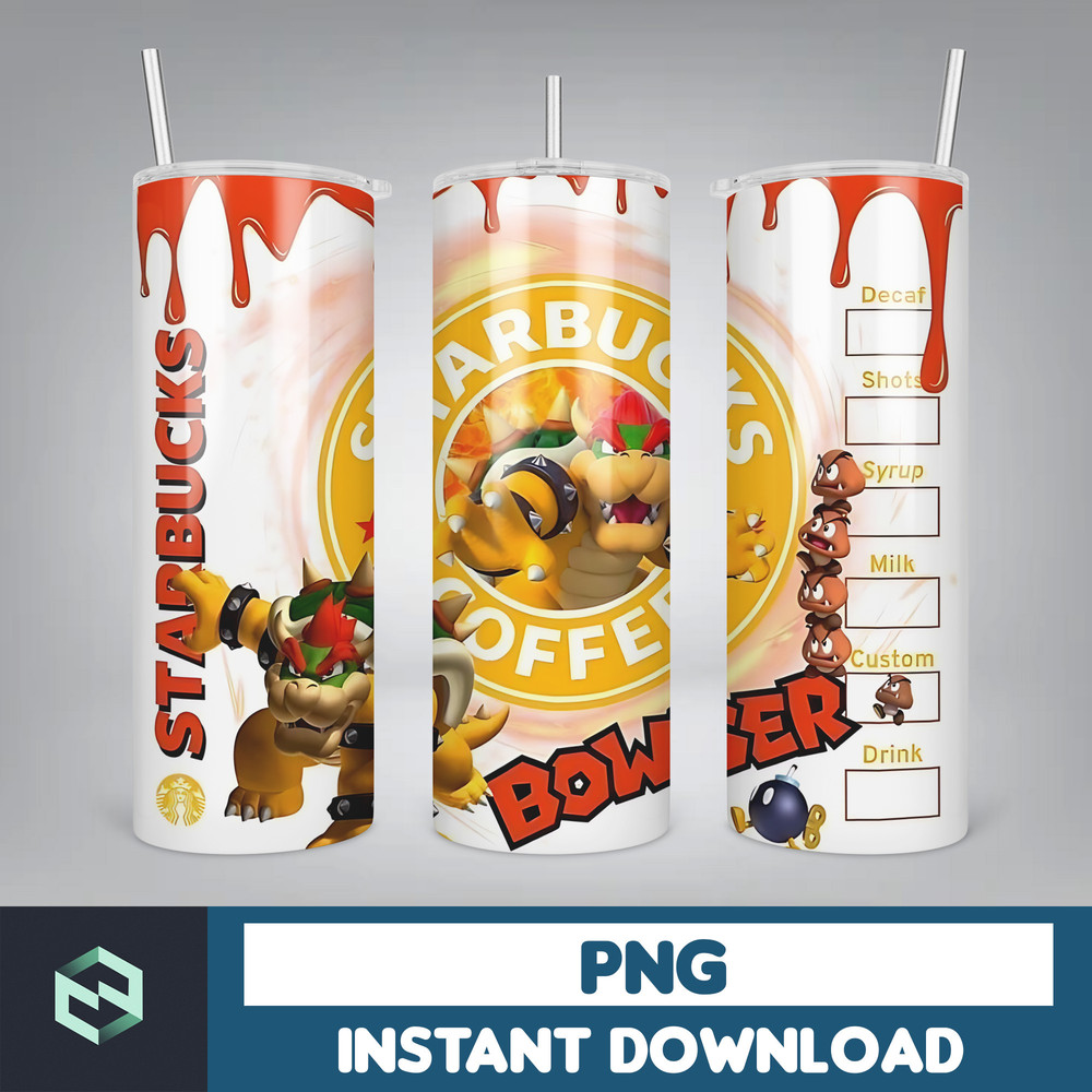 Cartoon Tumbler, Starbucks Tumbler 20oz Skinny Sublimation, Cute Digital Design, PNG Instant Download (47).jpg