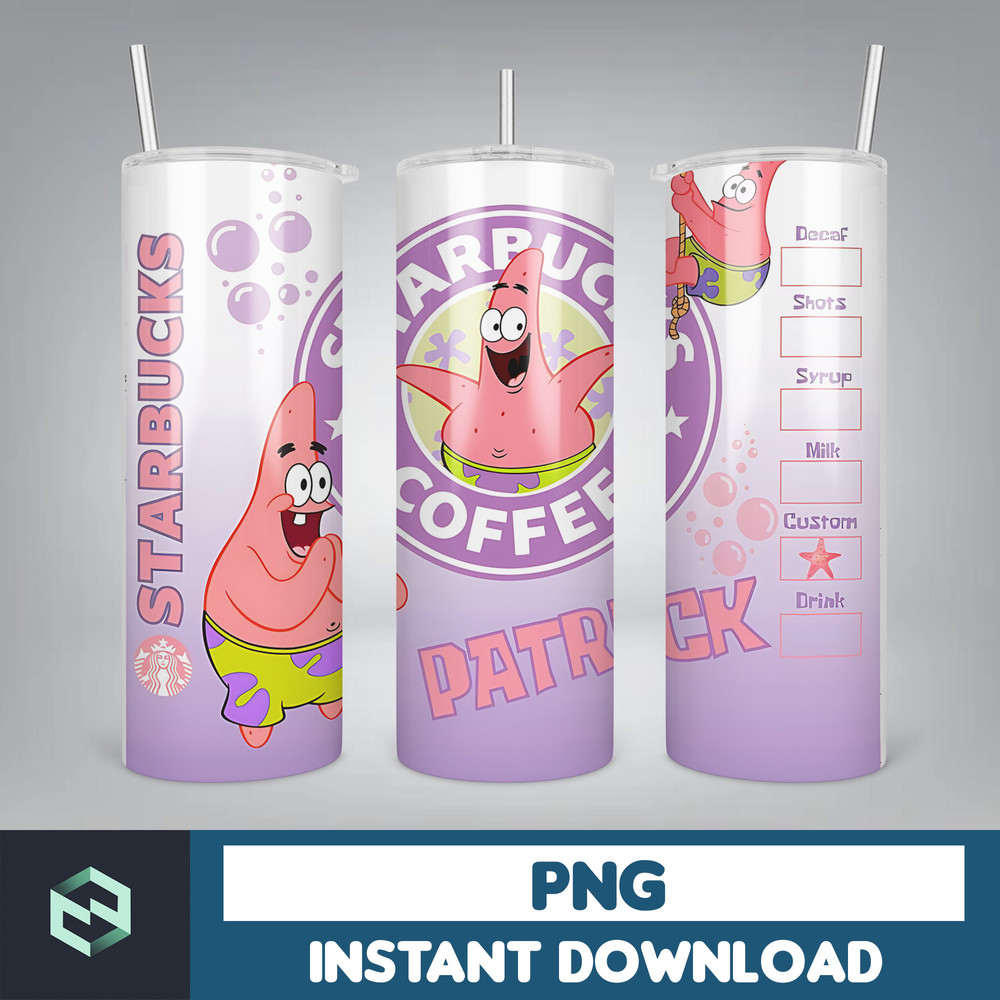 Cartoon Tumbler, Starbucks Tumbler 20oz Skinny Sublimation, Cute Digital Design, PNG Instant Download (49).jpg