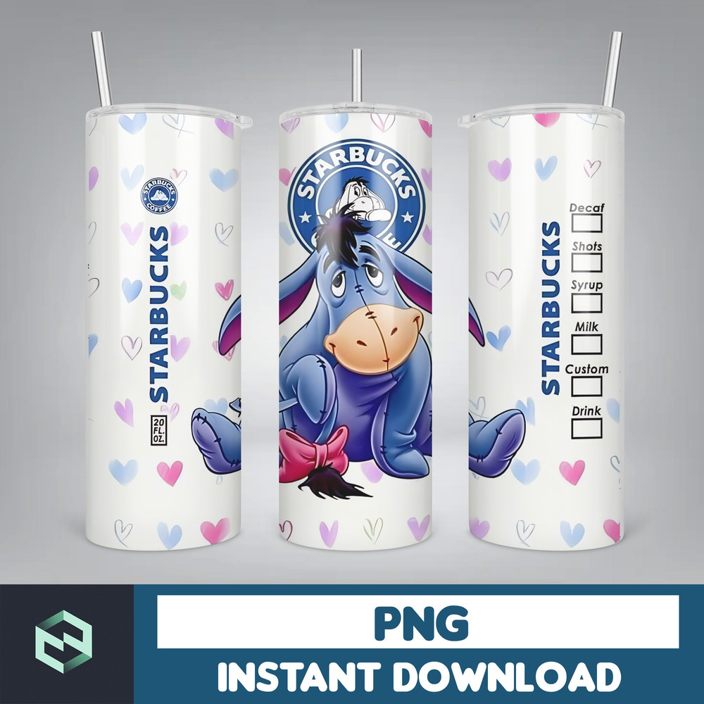Cartoon Tumbler, Starbucks Tumbler 20oz Skinny Sublimation, Cute Digital Design, PNG Instant Download (50).jpg