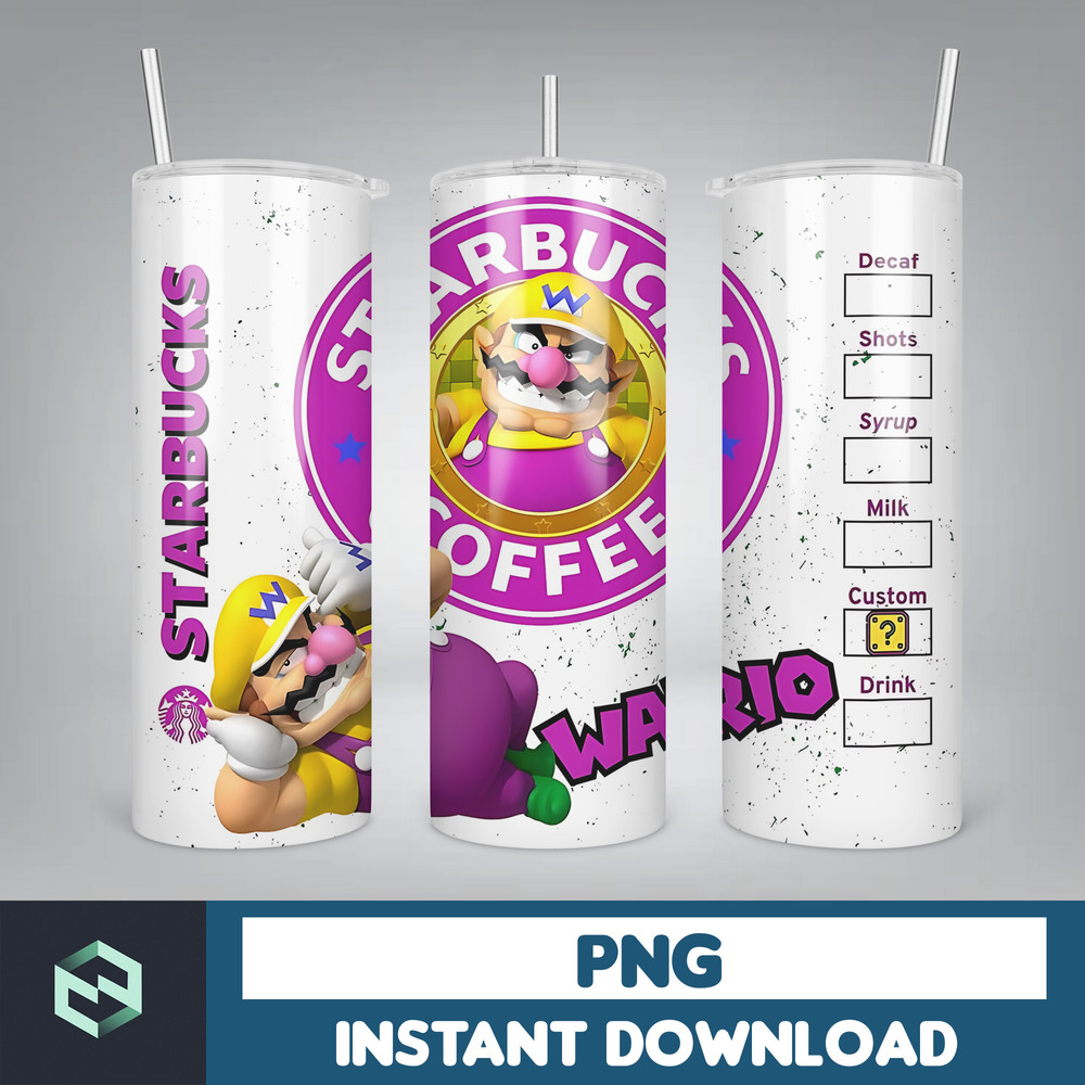 Cartoon Tumbler, Starbucks Tumbler 20oz Skinny Sublimation, Cute Digital Design, PNG Instant Download (51).jpg