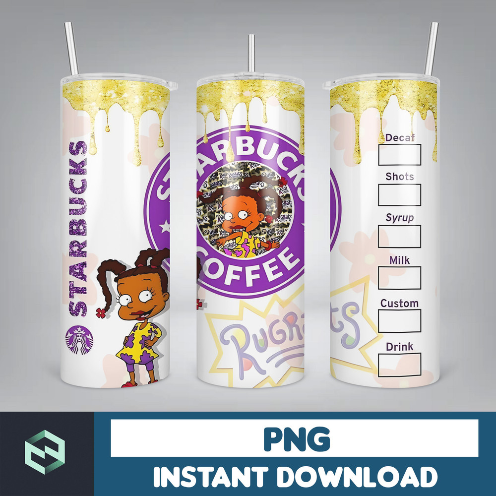 Cartoon Tumbler, Starbucks Tumbler 20oz Skinny Sublimation, Cute Digital Design, PNG Instant Download (52).jpg