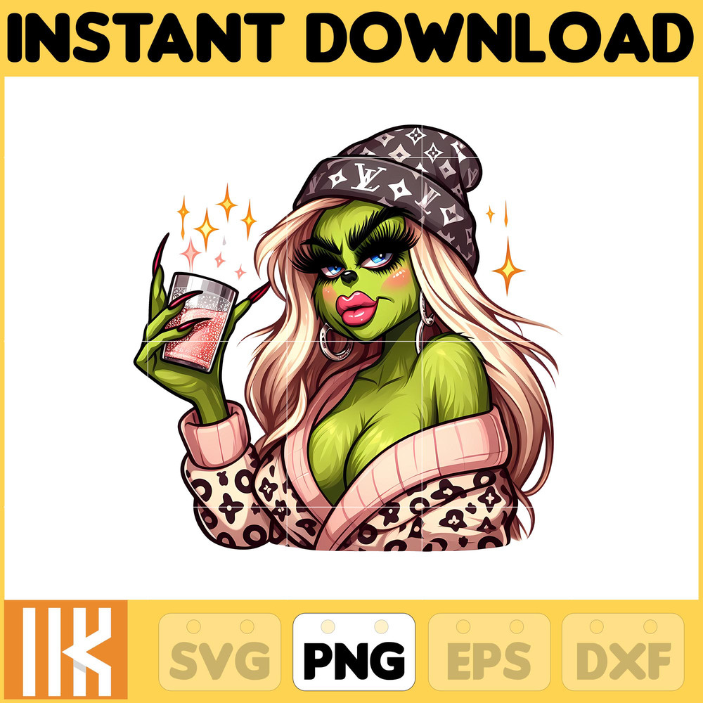 Fashion Girls Png, Leopard Christmas Cartoon Png, Christmas Png, Leopard Grinc Png, Instant Download (11).jpg