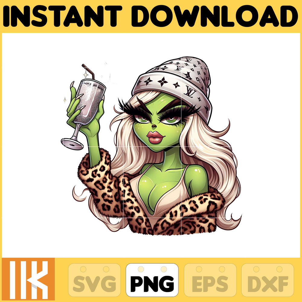 Fashion Girls Png, Leopard Christmas Cartoon Png, Christmas Png, Leopard Grinc Png, Instant Download (16).jpg