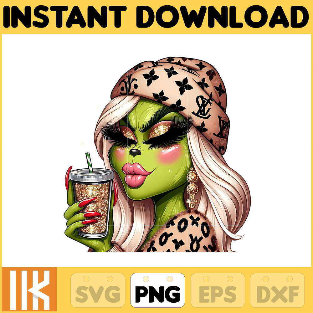 Fashion Girls Png, Leopard Christmas Cartoon Png, Christmas Png, Leopard Grinc Png, Instant Download (17).jpg