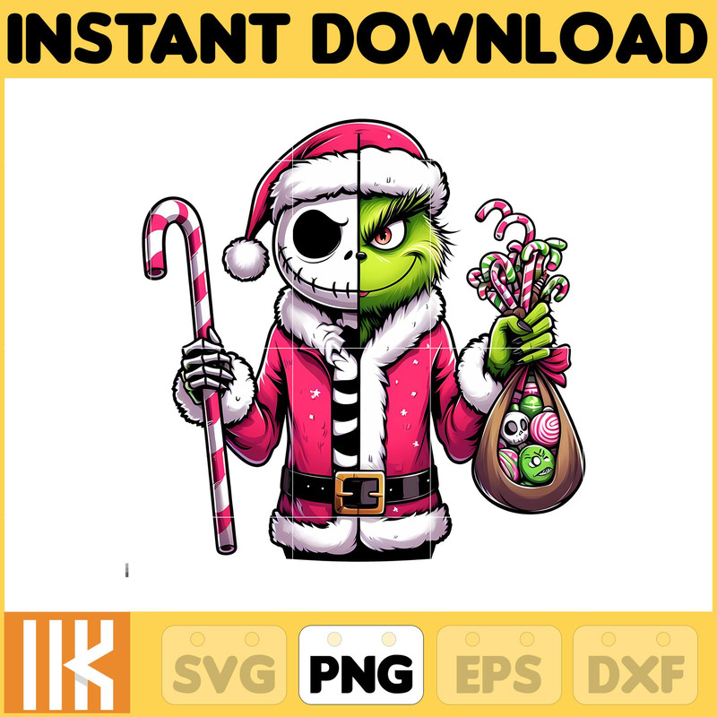 Nightmare Before Christmas Png, Jack Skellington Png, Grinch Png, Chistmas Jack Grinch, Chistmas Movie Character Sublimation Design (16).jpg