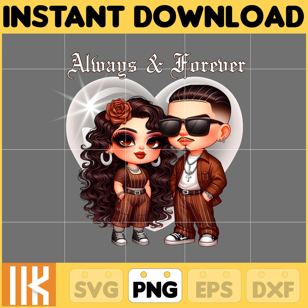 Chicano Couple Valentine Png, Spanish Always and Forever Couple Png, Valentines Day Png, Old School Cholo Couple Png (1).jpg