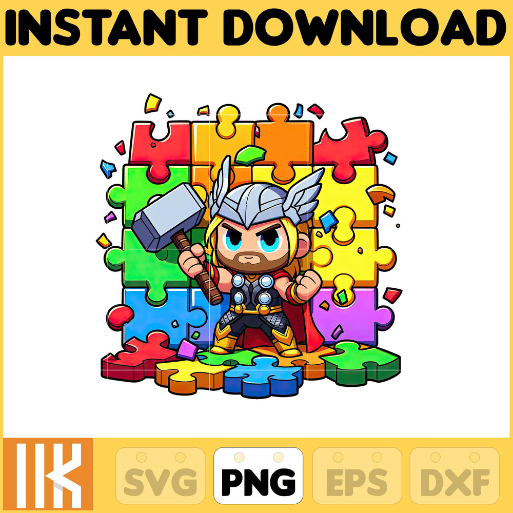 Superhero Thor Autism Png, Autism Superhero Png, Autism Awareness Png, Be Kind Png , Autism Kid Png, Instant Download.jpg