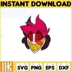 alastor from hazbin hotel svg, editable angel dust hazbin hotel head, coloring pages svg, instant download