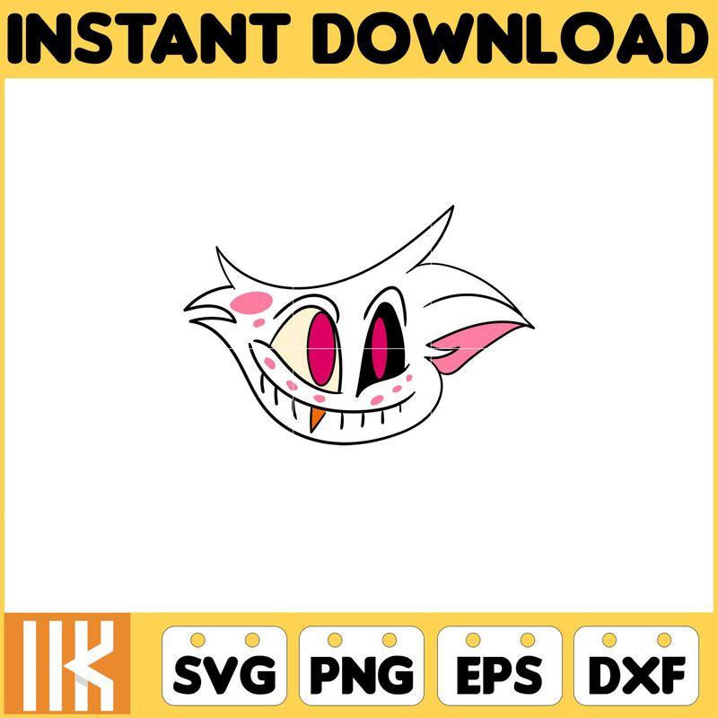Angel Dust from Hazbin Hotel Svg, Editable Angel Dust Hazbin Hotel Head, Coloring Pages Svg, Instant Download.jpg
