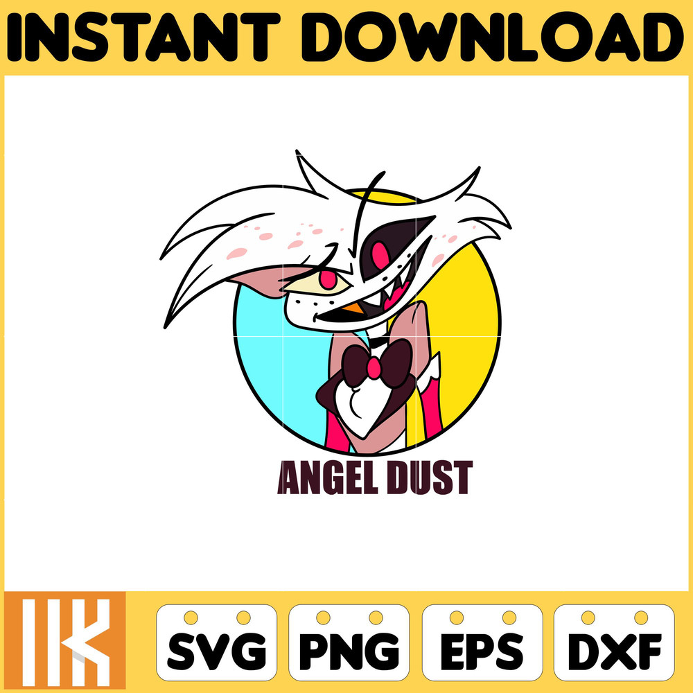 Angel Dust Svg, Editable Angel Dust Hazbin Hotel Head, Coloring Pages Svg, Instant Download.jpg