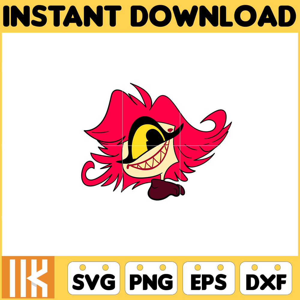 Niffty Head Svg, Editable Angel Dust Hazbin Hotel Head, Coloring Pages Svg, Instant Download.jpg
