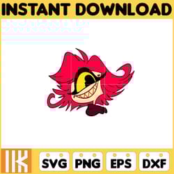 niffty head svg, editable angel dust hazbin hotel head, coloring pages svg, instant download