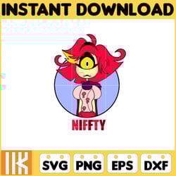niffty sticker svg, editable angel dust hazbin hotel head, coloring pages svg, instant download