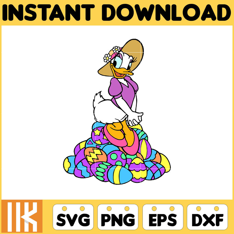 Daisy Duck Easter Svg, Easter Svg Cut Files For Cricut, Silhouette, Mickey Svg, Easter Png, Svg, Dxf, Mickey And Frienda Easter Svg, Instant Download (4).jpg