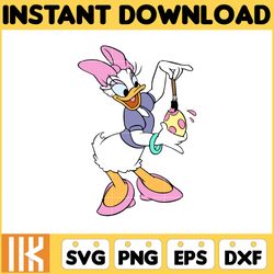 daisy duck easter svg, , silhouette, mickey svg, easter svg, png, mickey and frienda easter svg, instant download (5)
