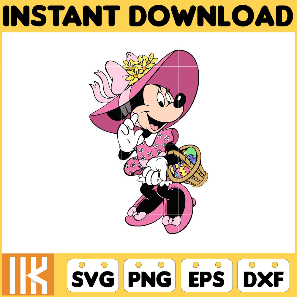 Minnie Easter Svg, Easter Svg Cut Files For Cricut, Silhouette, Mickey Svg, Easter Png, Svg, Dxf, Mickey And Frienda Easter Svg, Instant Download (4).jpg