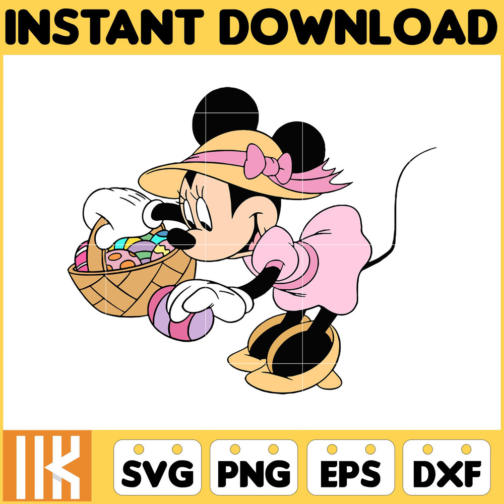 Minnie Easter Svg, Easter Svg Cut Files For Cricut, Silhouette, Mickey Svg, Easter Png, Svg, Dxf, Mickey And Frienda Easter Svg, Instant Download (10).jpg